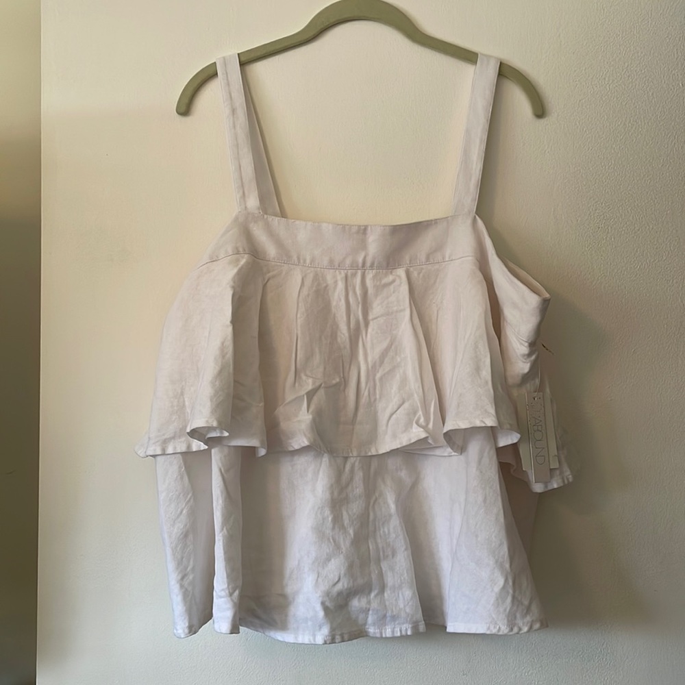 NWT Abound XXL ruffle linen blend tank top